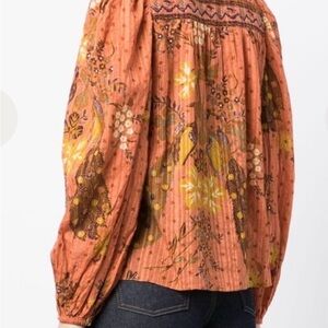Ulla Johnson Rana Floral & Birds Bohemian Top Size 4